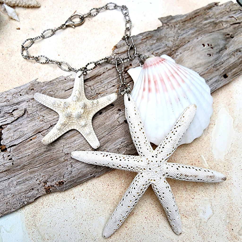 HOLLYWOOD MERMAIDS / Designer Mermade Jewelry Large Sea Star Necklace Ocean Shells Necklace Boho Necklace for Mermade