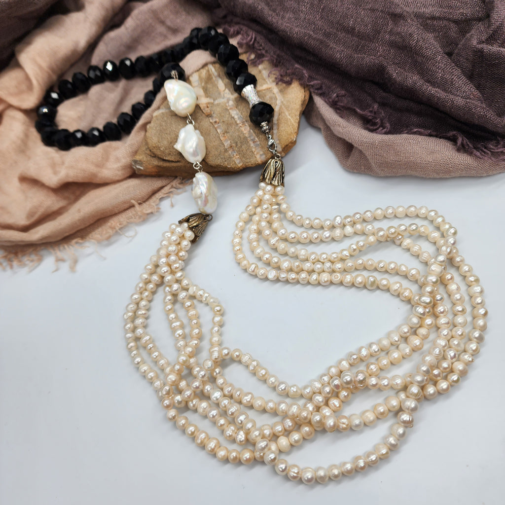 Mother of the Bride / Designer Jewelry Silver Pendant Large Genuine Baroque Pearl Unique Pearls Jewelry Gift For Lady Big Pearl Necklace