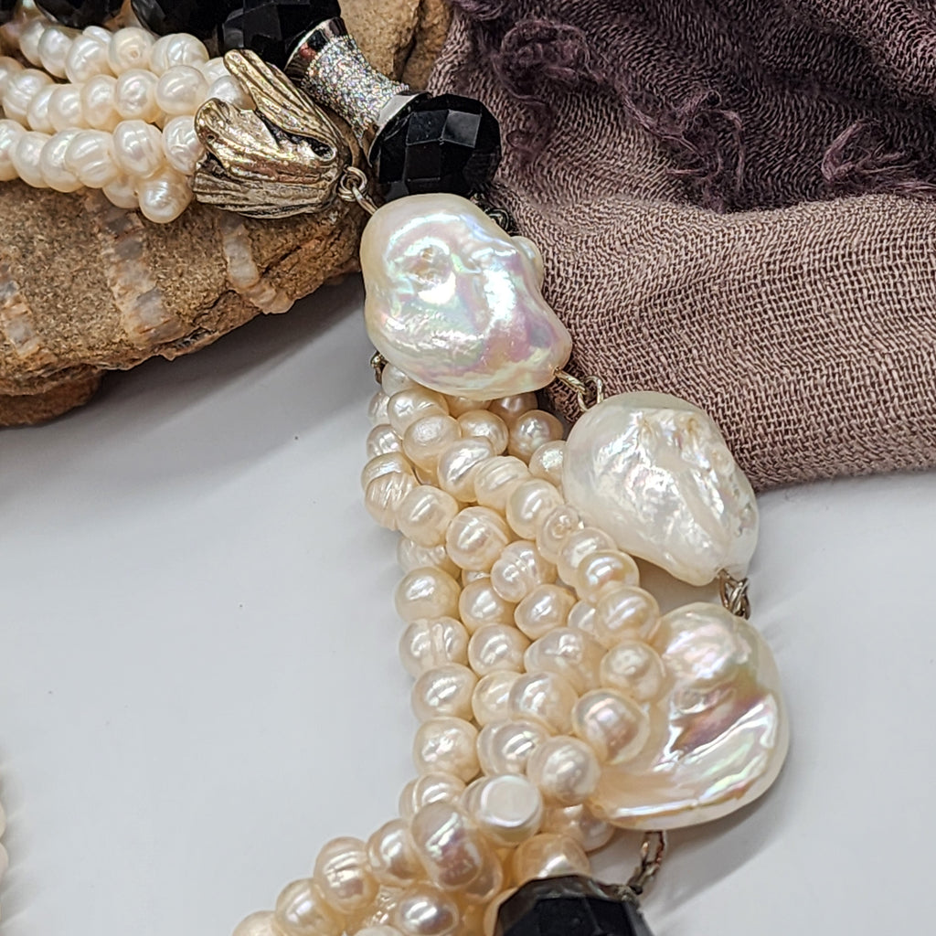 Mother of the Bride / Designer Jewelry Silver Pendant Large Genuine Baroque Pearl Unique Pearls Jewelry Gift For Lady Big Pearl Necklace