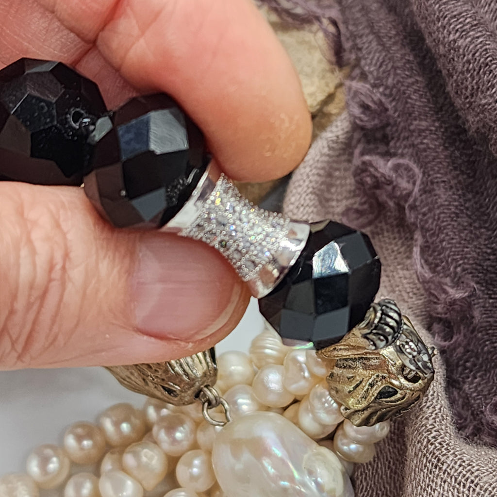 Mother of the Bride / Designer Jewelry Silver Pendant Large Genuine Baroque Pearl Unique Pearls Jewelry Gift For Lady Big Pearl Necklace