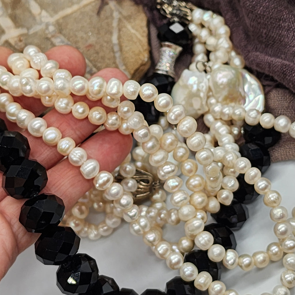 Mother of the Bride / Designer Jewelry Silver Pendant Large Genuine Baroque Pearl Unique Pearls Jewelry Gift For Lady Big Pearl Necklace