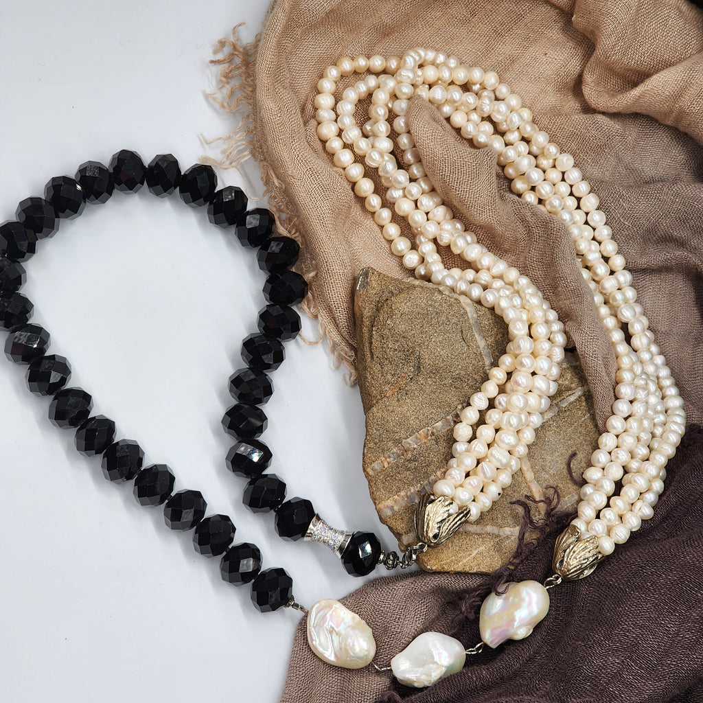 Mother of the Bride / Designer Jewelry Silver Pendant Large Genuine Baroque Pearl Unique Pearls Jewelry Gift For Lady Big Pearl Necklace