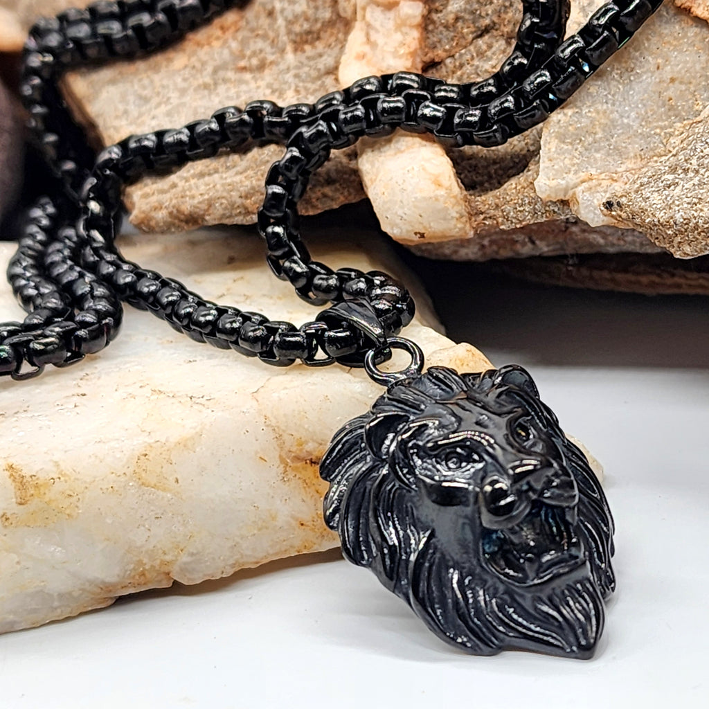 Black Power / Chain Necklace For Mens Lion Massive Necklace Hypoallergenic Gift for Man
