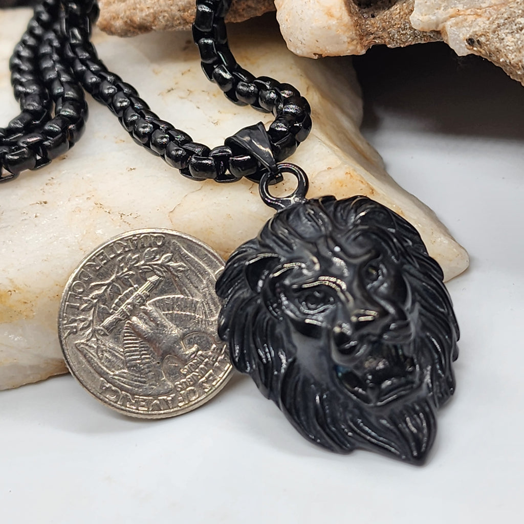 Black Power / Chain Necklace For Mens Lion Massive Necklace Hypoallergenic Gift for Man