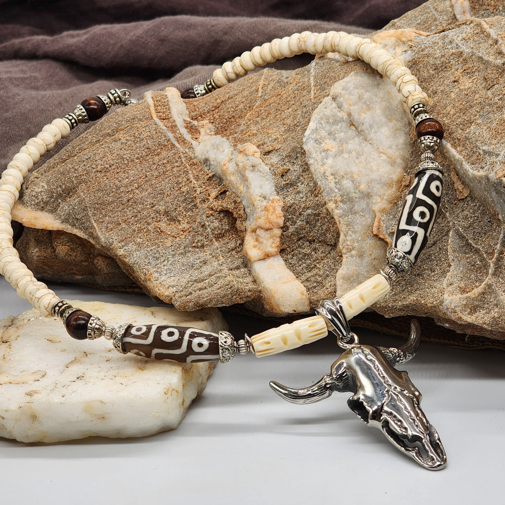 Los Alamos / Bohemian Mens Necklace Natural Stones Chocker Massive Man necklace