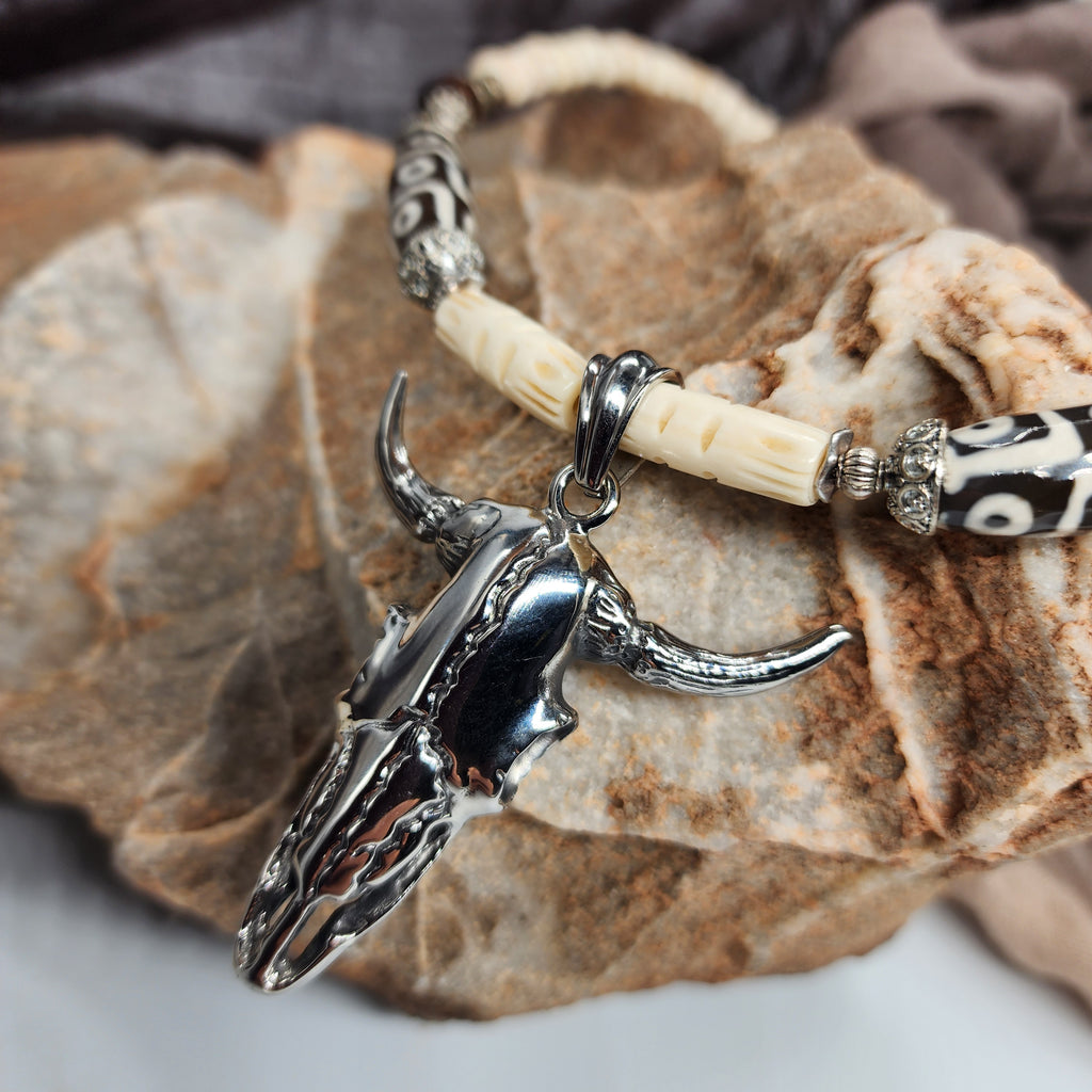 Los Alamos / Bohemian Mens Necklace Natural Stones Chocker Massive Man necklace