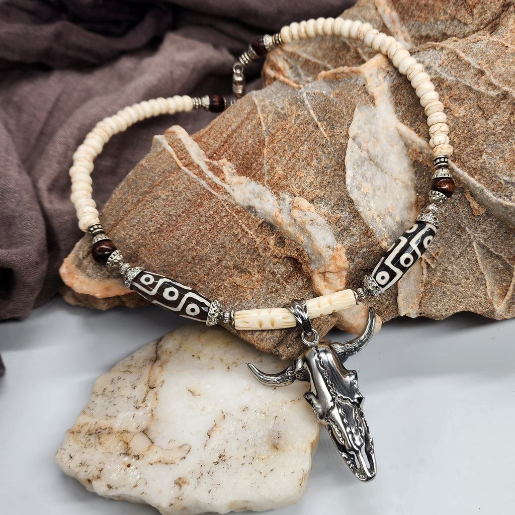 Los Alamos / Bohemian Mens Necklace Natural Stones Chocker Massive Man necklace