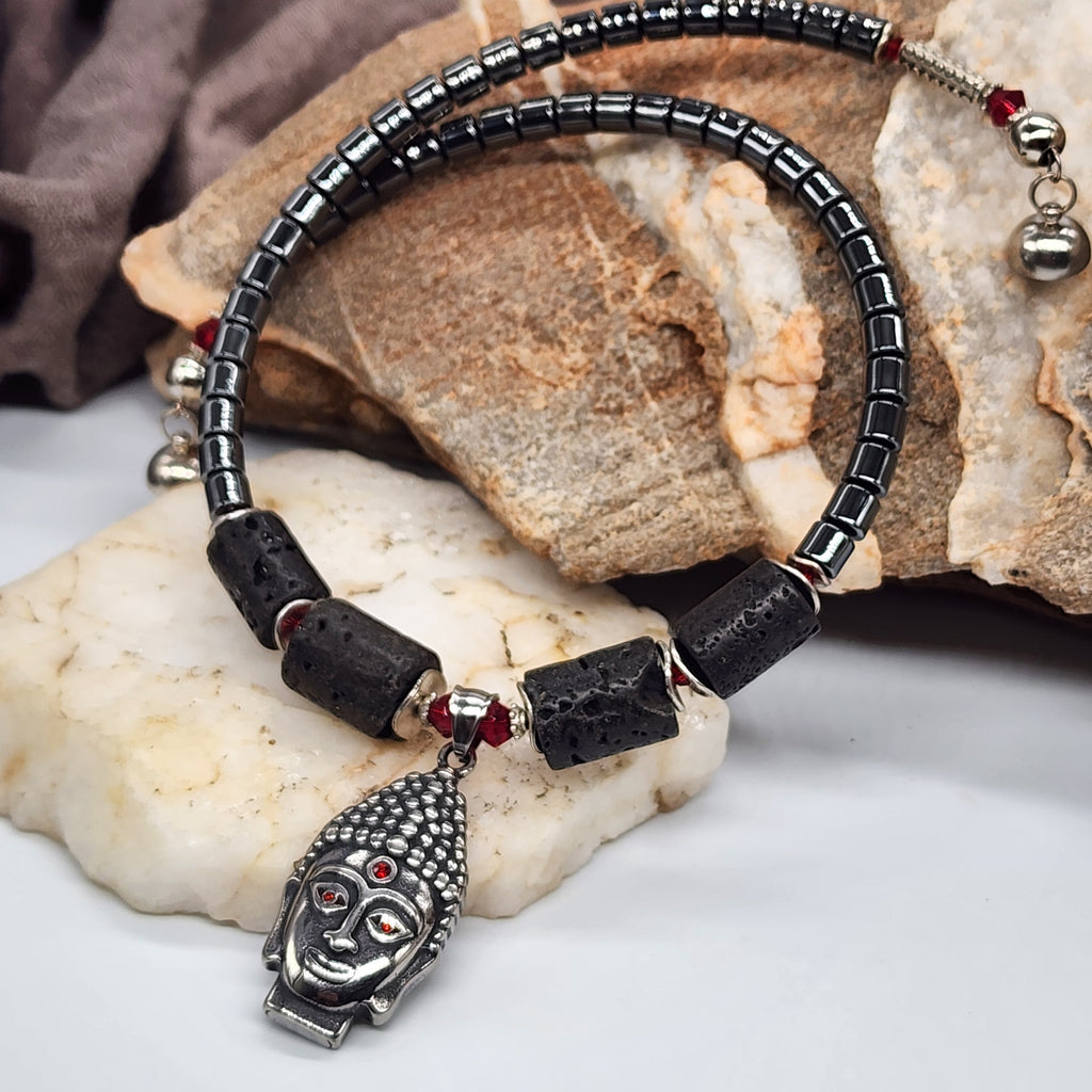 Mahabharata / Mens Necklace Buddha Head Pendant Jewelry Tsoukalos Ancient Aliens Boho