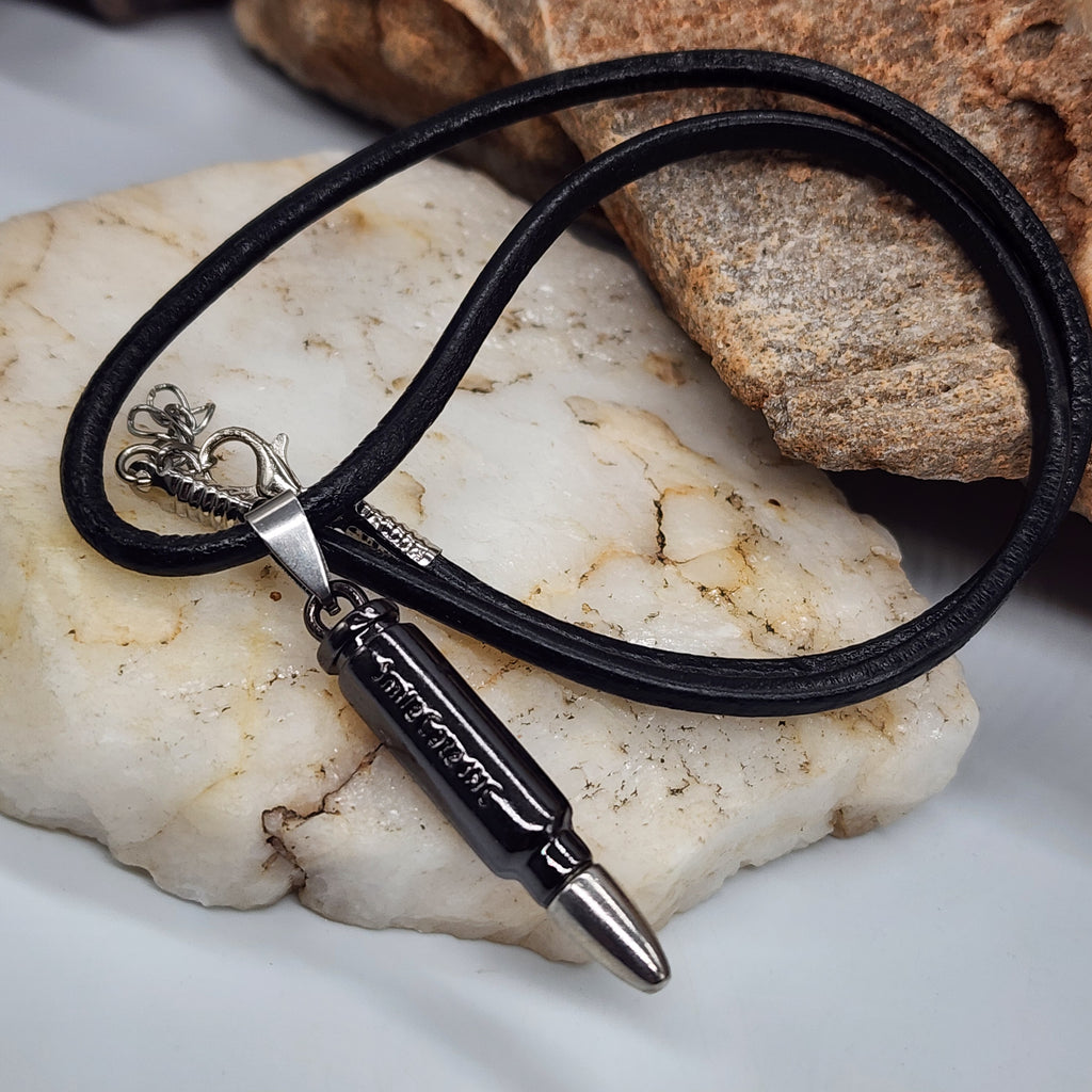 Steel Man / Necklace for Men Men's Leather Necklace Men's Jewelry Gift Men Accessory