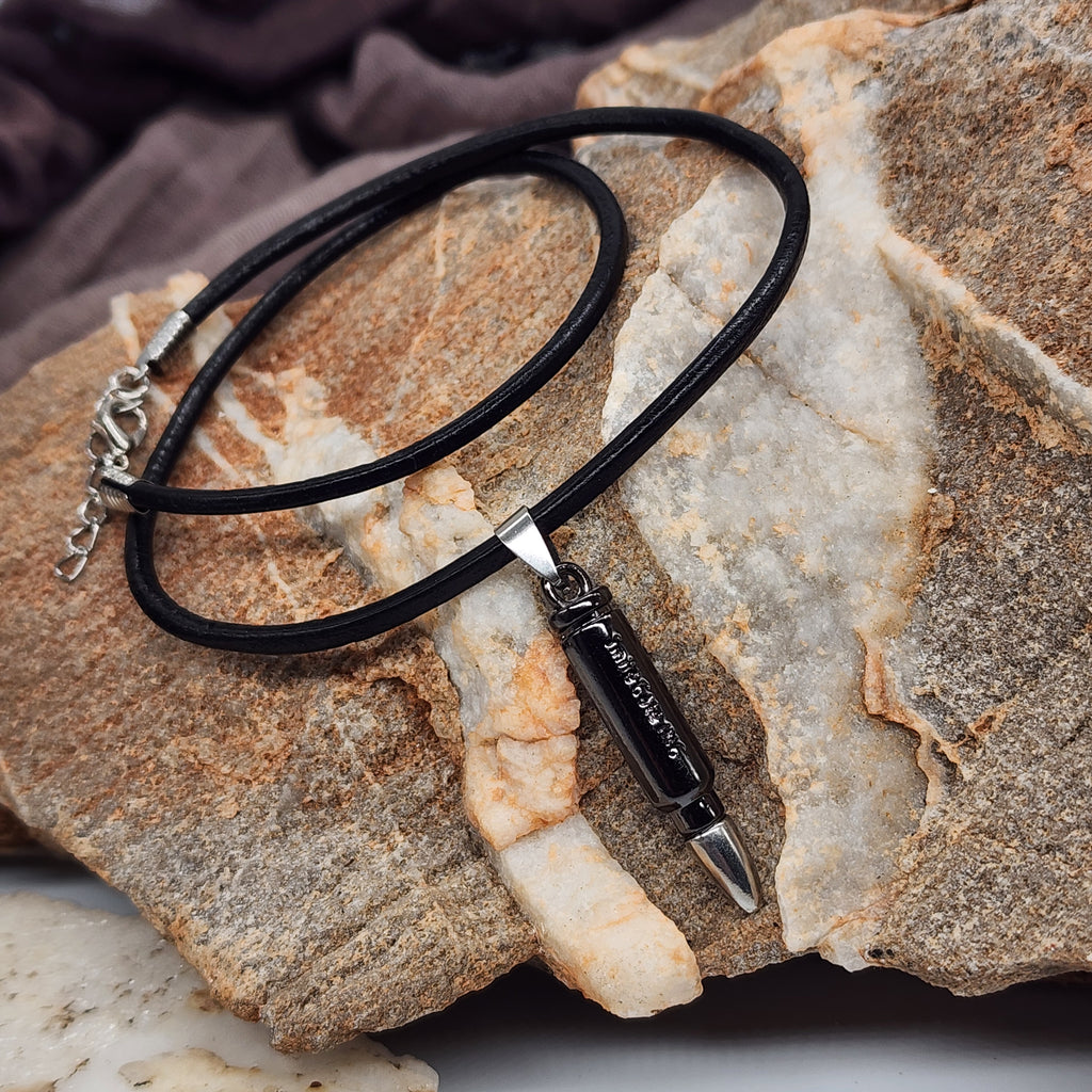 Steel Man / Necklace for Men Men's Leather Necklace Men's Jewelry Gift Men Accessory