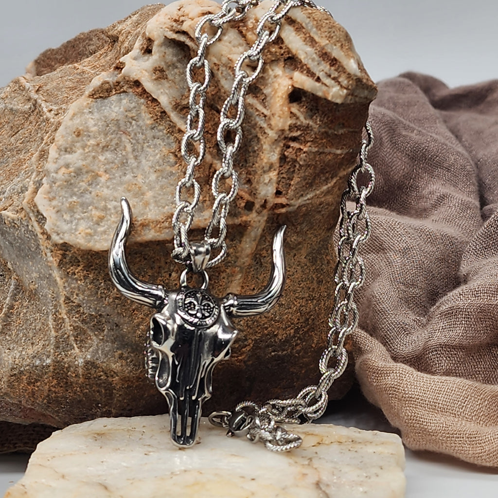 Los Cabos / Bull Skull Chain Necklace For Mens Massive Necklace Hypoallergenic Gift for Man