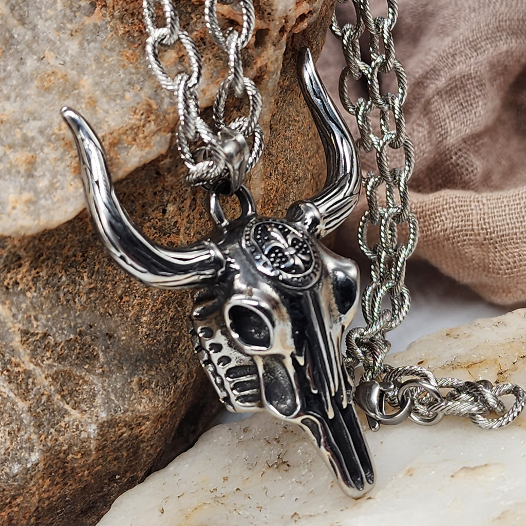 Los Cabos / Bull Skull Chain Necklace For Mens Massive Necklace Hypoallergenic Gift for Man