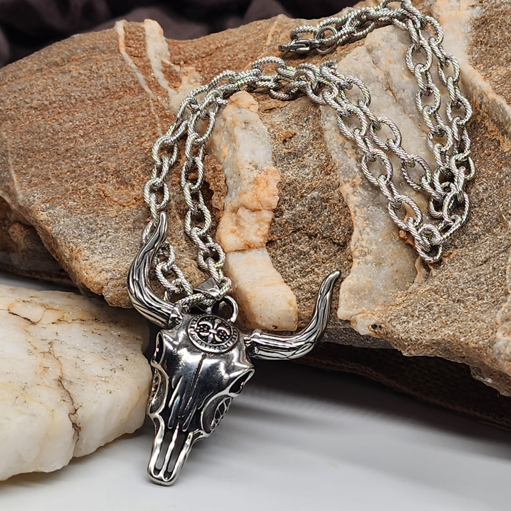 Los Cabos / Bull Skull Chain Necklace For Mens Massive Necklace Hypoallergenic Gift for Man
