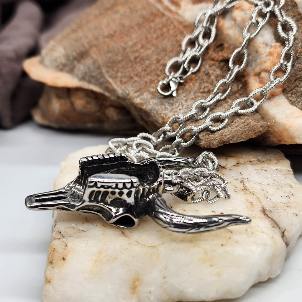 Los Cabos / Bull Skull Chain Necklace For Mens Massive Necklace Hypoallergenic Gift for Man