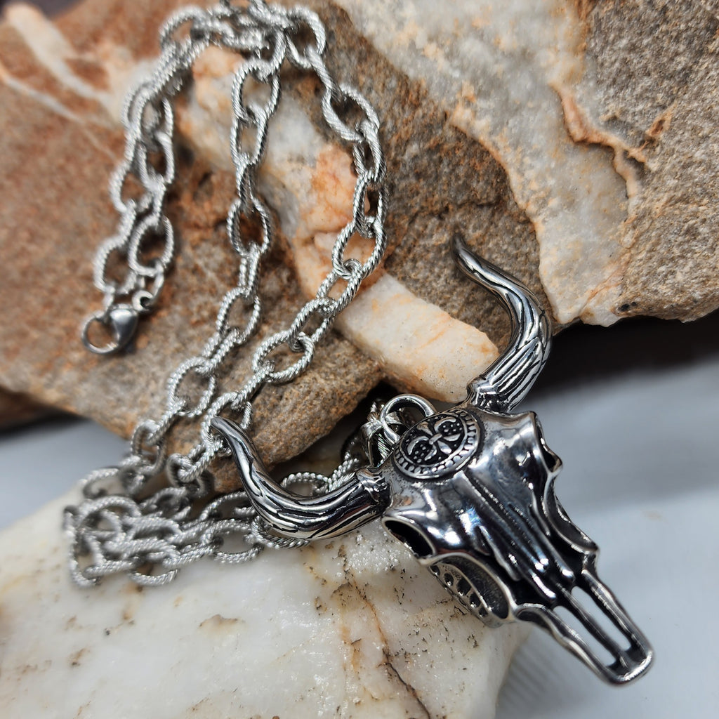 Los Cabos / Bull Skull Chain Necklace For Mens Massive Necklace Hypoallergenic Gift for Man