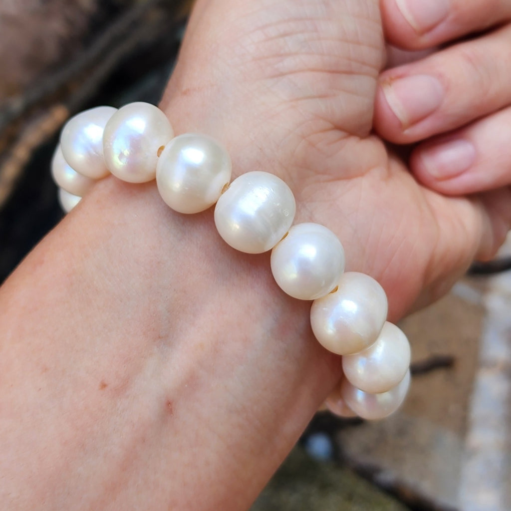 Forget Me Not / Designer Jade Silver Bracelet Natural Large Pearls Hypoallergenic Jewelry Most Popular Jewelry Gift For Women