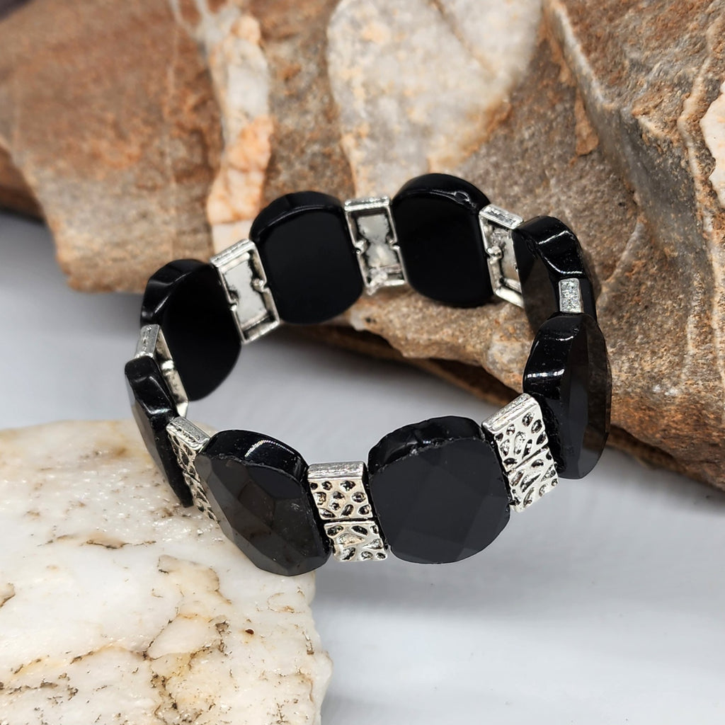 The Hunter / Men's Bracelet Men Beaded Black Onyx Stone Artisan Mens Boho Men's Jewelry