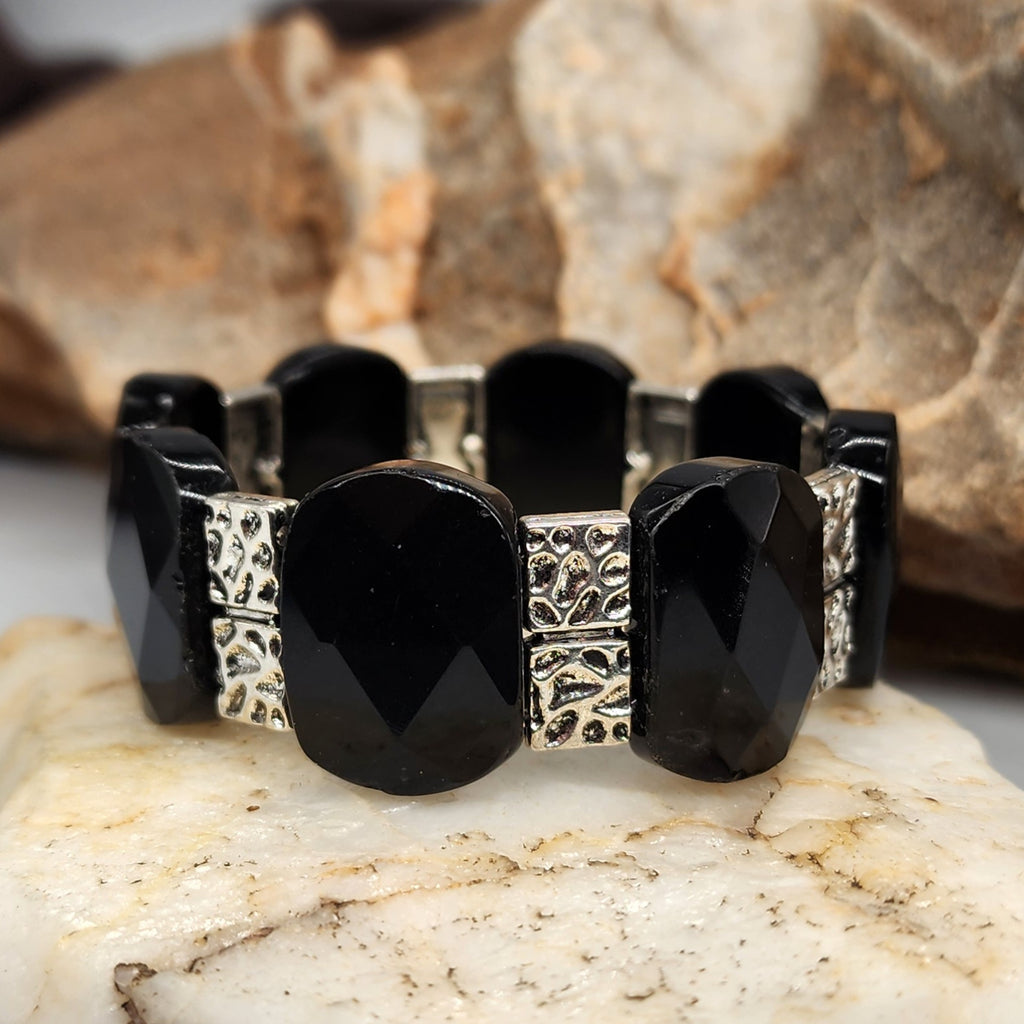 The Hunter / Men's Bracelet Men Beaded Black Onyx Stone Artisan Mens Boho Men's Jewelry