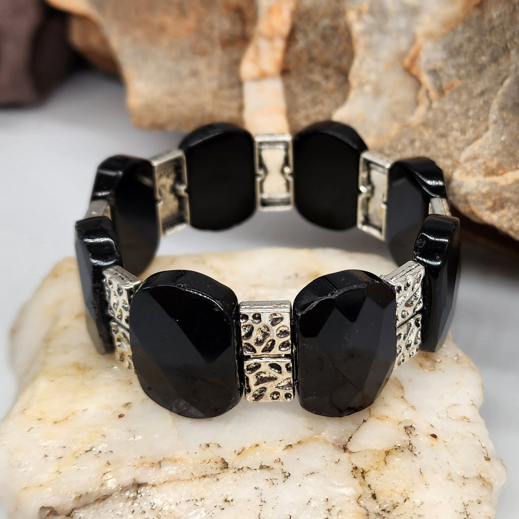 The Hunter / Men's Bracelet Men Beaded Black Onyx Stone Artisan Mens Boho Men's Jewelry