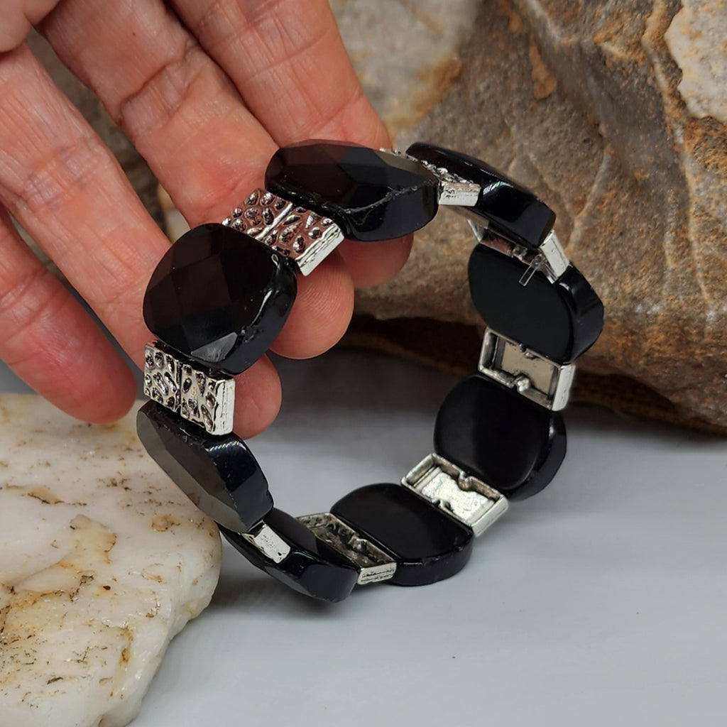 The Hunter / Men's Bracelet Men Beaded Black Onyx Stone Artisan Mens Boho Men's Jewelry