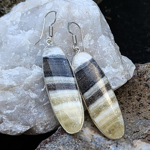 Nature / Designer Jewelry Raw Amber Stone Earrings Hypoallergenic Antique Gold Bronze with Natural Amber Gift for Momen