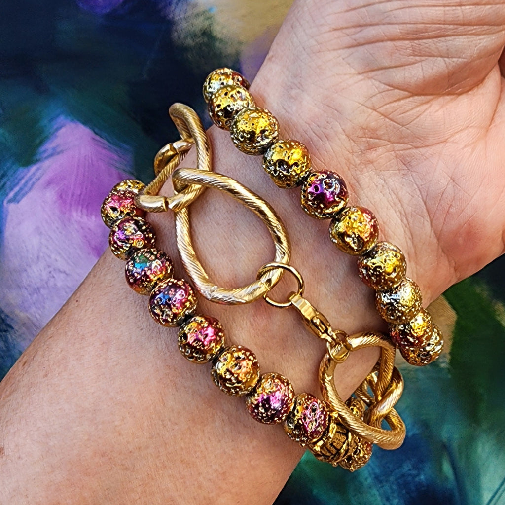 Napoleon and Josephine / Designer Jewelry Gold Bracelet Natural Pearl Hypoallergenic Unuque Jewelry Popular Jewelry Gift For Women