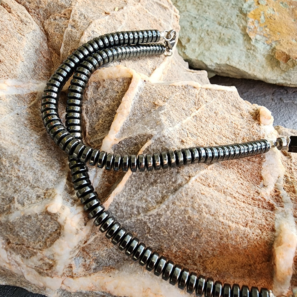 Cobra / Best Gift For Man Ethnic Man Boho Mens Jewelry Necklace Hematite Hypoallergenic
