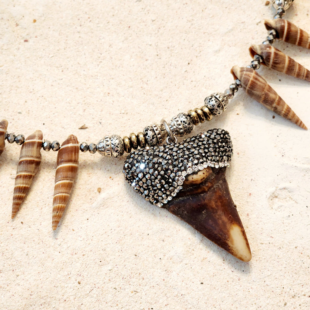 MACO ISLAND / Modern Man Necklace Mer-Men Tang Big Tooth Pendant Merman Jewelry