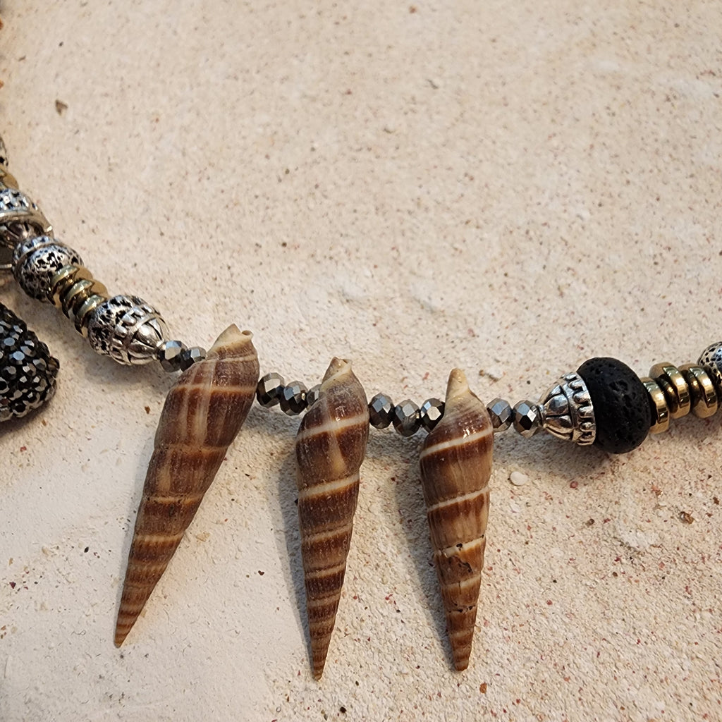 MACO ISLAND / Modern Man Necklace Mer-Men Tang Big Tooth Pendant Merman Jewelry