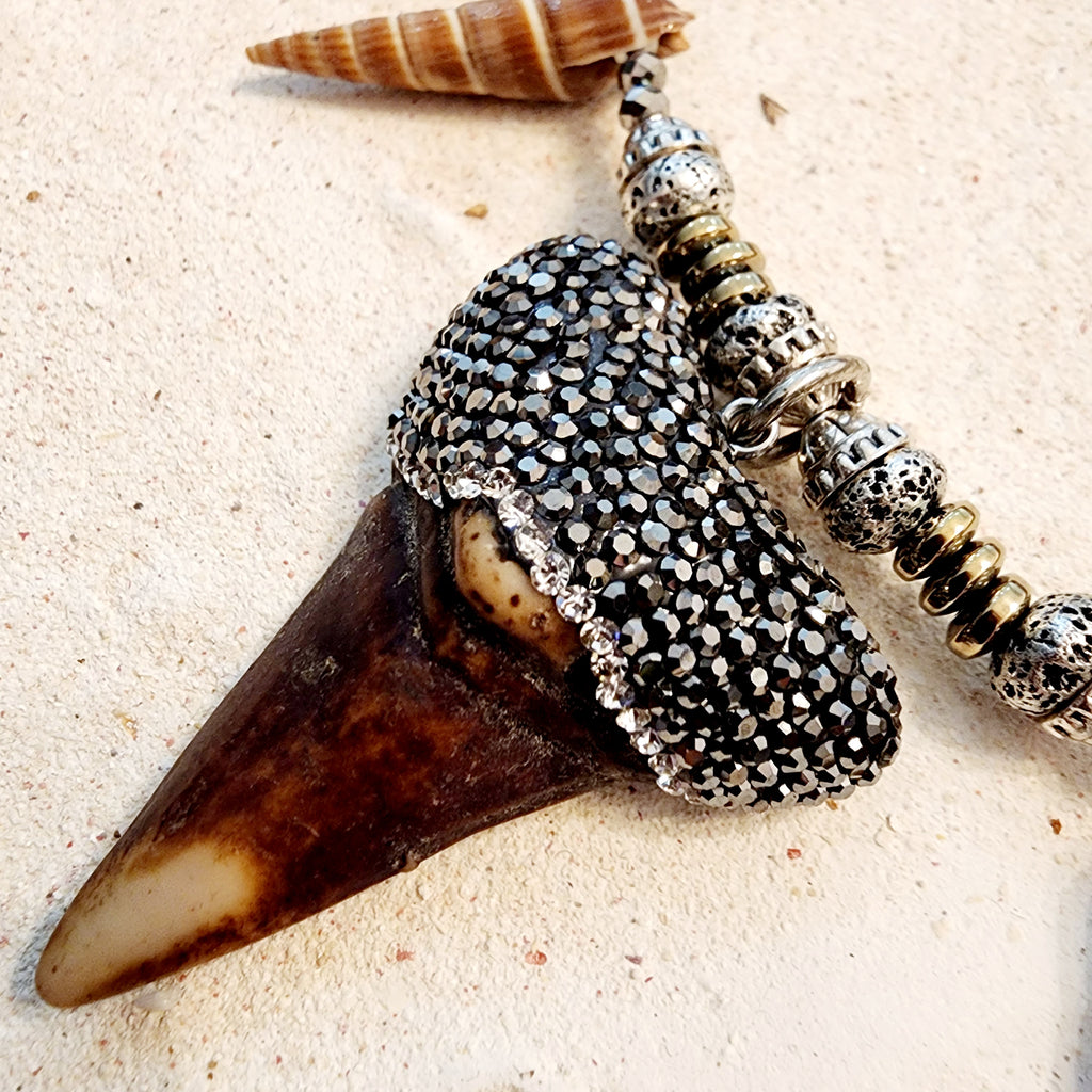 MACO ISLAND / Modern Man Necklace Mer-Men Tang Big Tooth Pendant Merman Jewelry