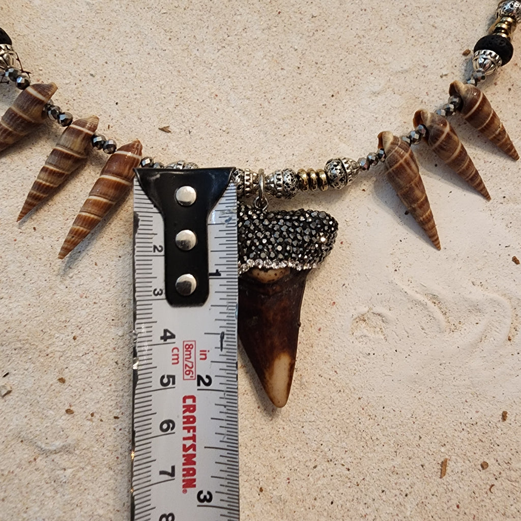 MACO ISLAND / Modern Man Necklace Mer-Men Tang Big Tooth Pendant Merman Jewelry
