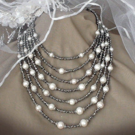 Rings of Love / Necklace for Women Classic Pearls Silver European crystals Necklace Pearl Pendant Unique Pearls Jewelry Gift For Lady