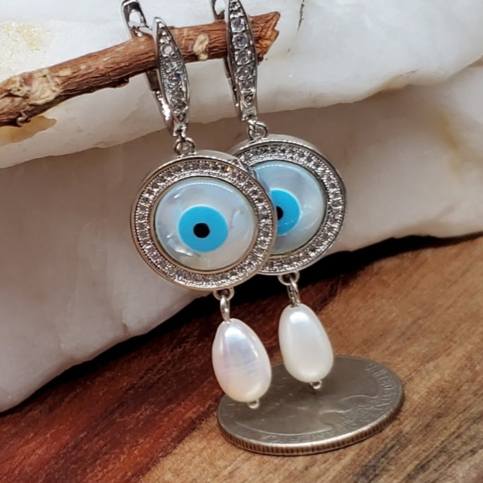All Eyes On You / Designer Jewelry Silver Earrings Natural Pearls Hypoallergenic Jewelry Most Popular Jewelry Gift For Women