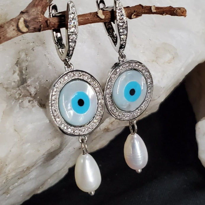 All Eyes On You / Designer Jewelry Silver Earrings Natural Pearls Hypoallergenic Jewelry Most Popular Jewelry Gift For Women