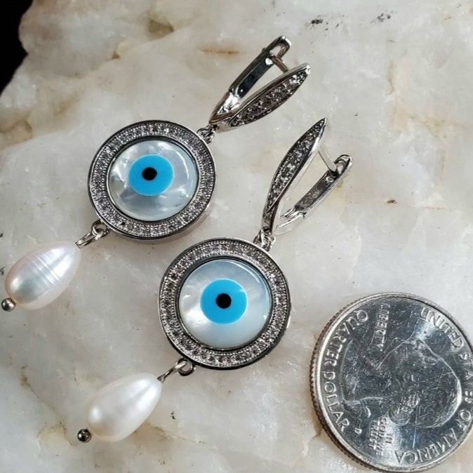 All Eyes On You / Designer Jewelry Silver Earrings Natural Pearls Hypoallergenic Jewelry Most Popular Jewelry Gift For Women