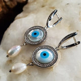 All Eyes On You / Designer Jewelry Silver Earrings Natural Pearls Hypoallergenic Jewelry Most Popular Jewelry Gift For Women