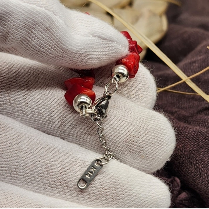 Coral Guard / Designer Coral Jewelry Coral Necklace Big Natural Stone Necklace Boho Genuine Stones Necklace Gift for Momen