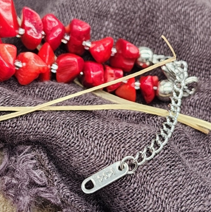 Coral Guard / Designer Coral Jewelry Coral Necklace Big Natural Stone Necklace Boho Genuine Stones Necklace Gift for Momen