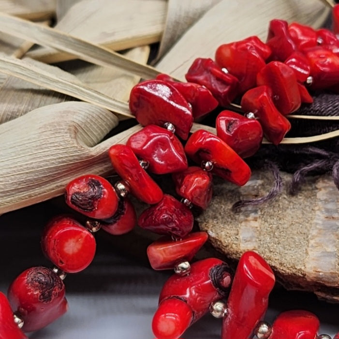 Coral Guard / Designer Coral Jewelry Coral Necklace Big Natural Stone Necklace Boho Genuine Stones Necklace Gift for Momen