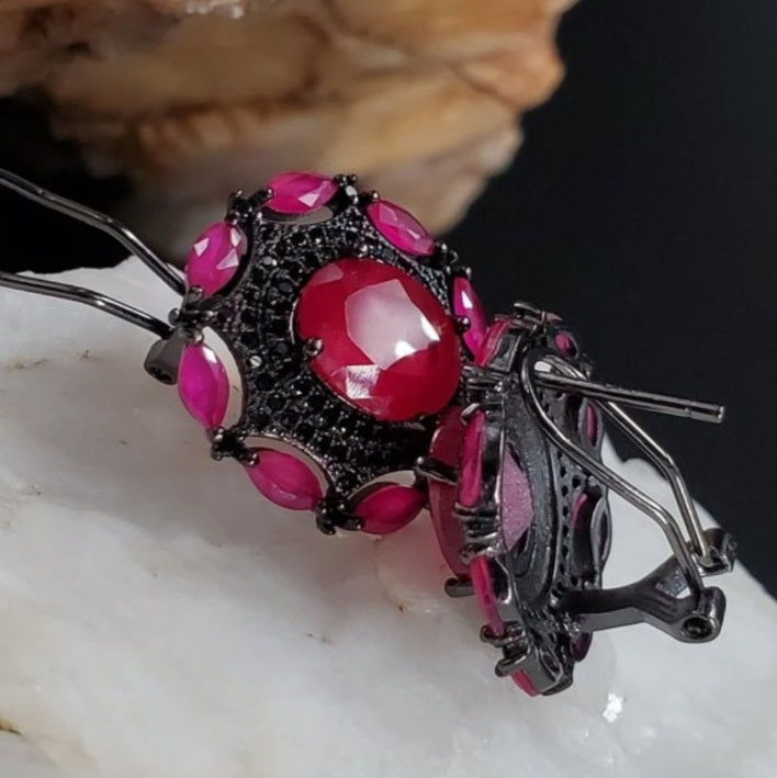 In Holidays Mood / Most Popular Jewelry Silver Gold Earrings Ruby Studs Hypoallergenic Earrings Gift For Women