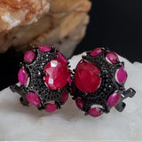 In Holidays Mood / Most Popular Jewelry Silver Gold Earrings Ruby Studs Hypoallergenic Earrings Gift For Women