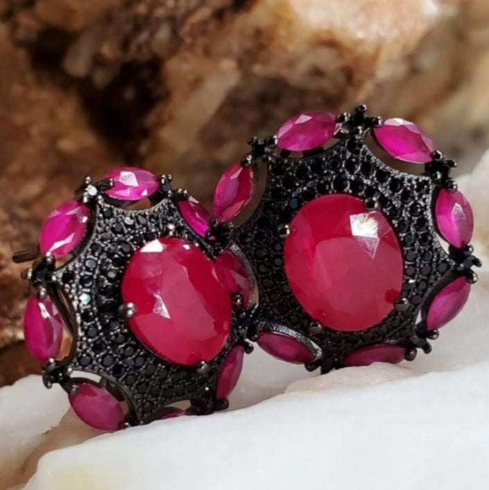 In Holidays Mood / Most Popular Jewelry Silver Gold Earrings Ruby Studs Hypoallergenic Earrings Gift For Women