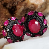 In Holidays Mood / Most Popular Jewelry Silver Gold Earrings Ruby Studs Hypoallergenic Earrings Gift For Women