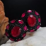 In Holidays Mood / Most Popular Jewelry Silver Gold Earrings Ruby Studs Hypoallergenic Earrings Gift For Women