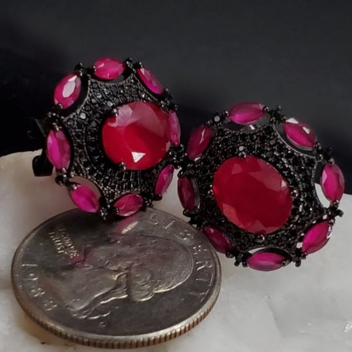 In Holidays Mood / Most Popular Jewelry Silver Gold Earrings Ruby Studs Hypoallergenic Earrings Gift For Women