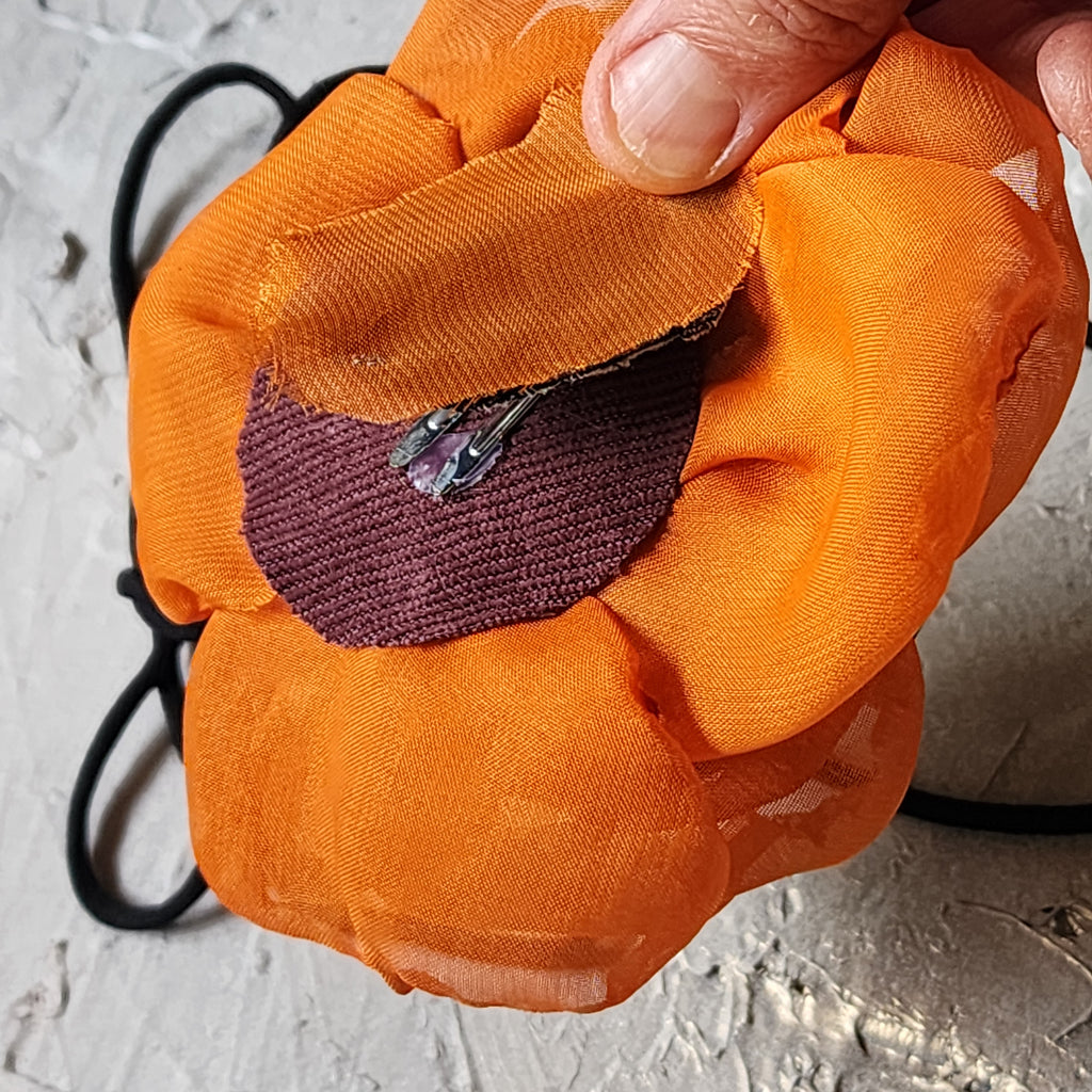 Nexus Rose / Boho Rose Choker Flower Tie Brooch Clip Upcycled Jabot Magnolia Apple Blossom Upcycled Concept Store