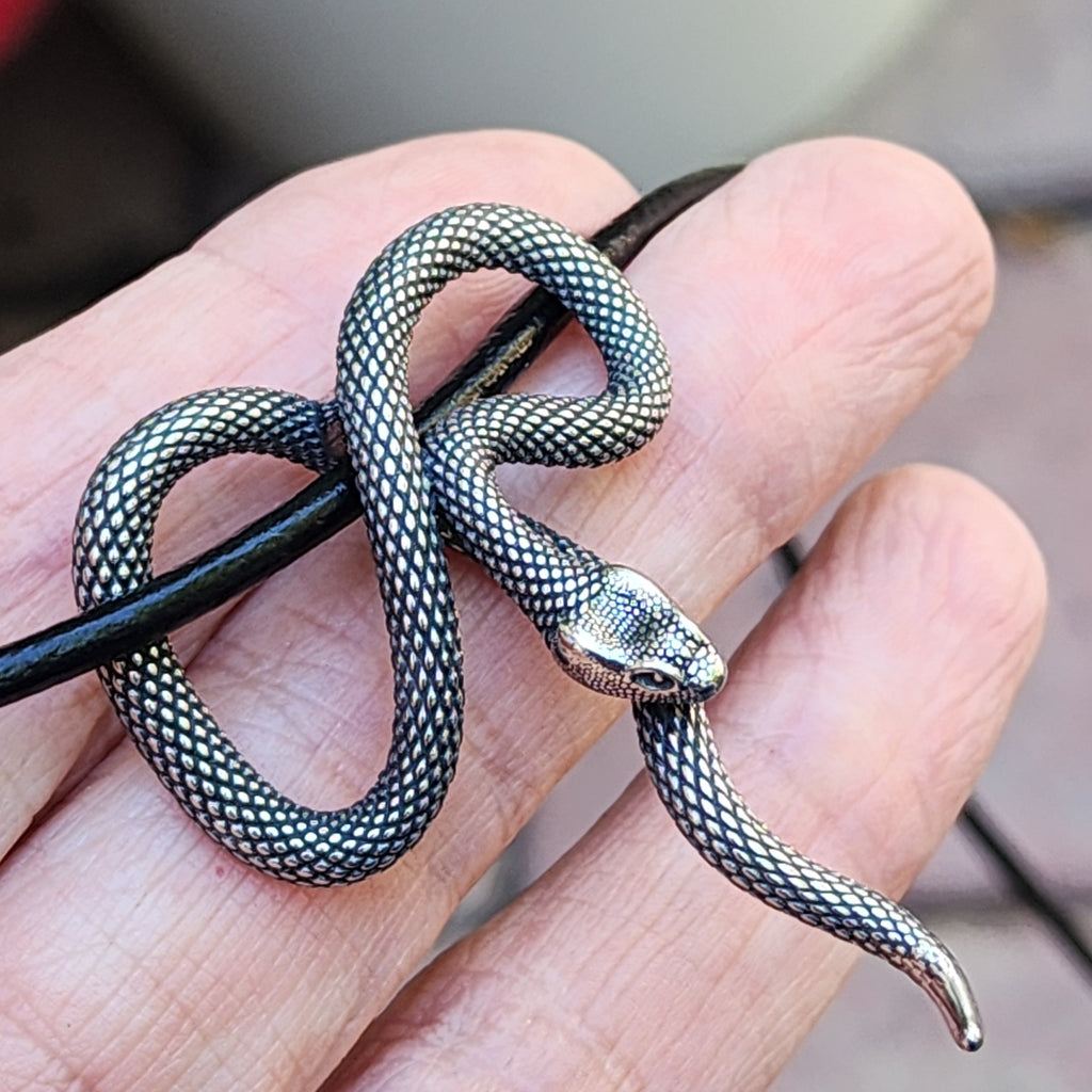 Nagas Spirit / Unique Necklace for Men Leather Necklace Snake Pendant Gift Guy Mens Gift Idea