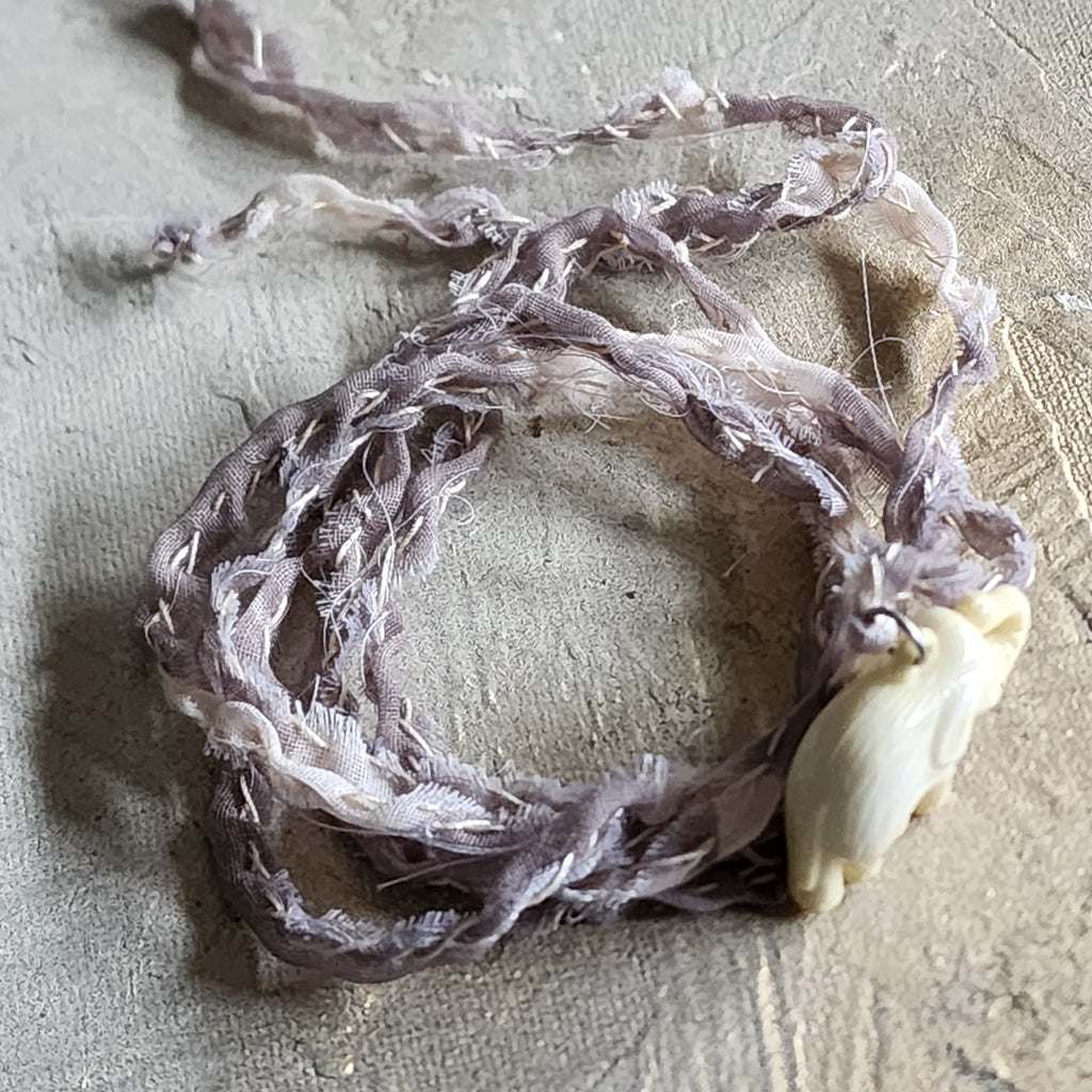 Vintage Chic / Designer Necklace Shabby Chic Vintage Large Elephant Pendant Bow tie Handcrafted Boho Necklace