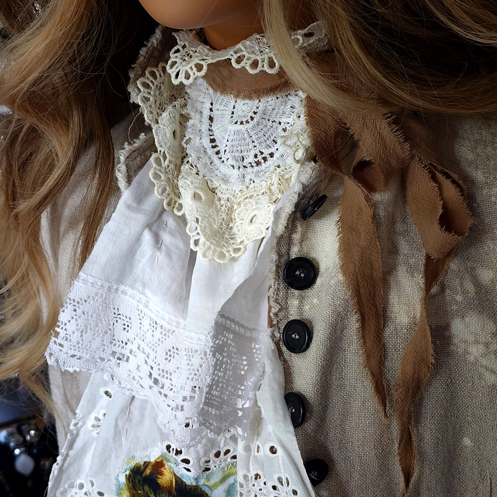 Shabbychic Cat/ Victorian ShabbyJabot Ruffle Pants Rose Print Like Boho Print madnolia Rose Concept Store Avangard