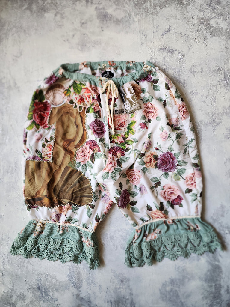 Venetian Rose / Bloomers Victorian Pants Shabby Chic Aplique Botticelli Venus Portrait Patchwork Romantic Chic Patched Avant-garde